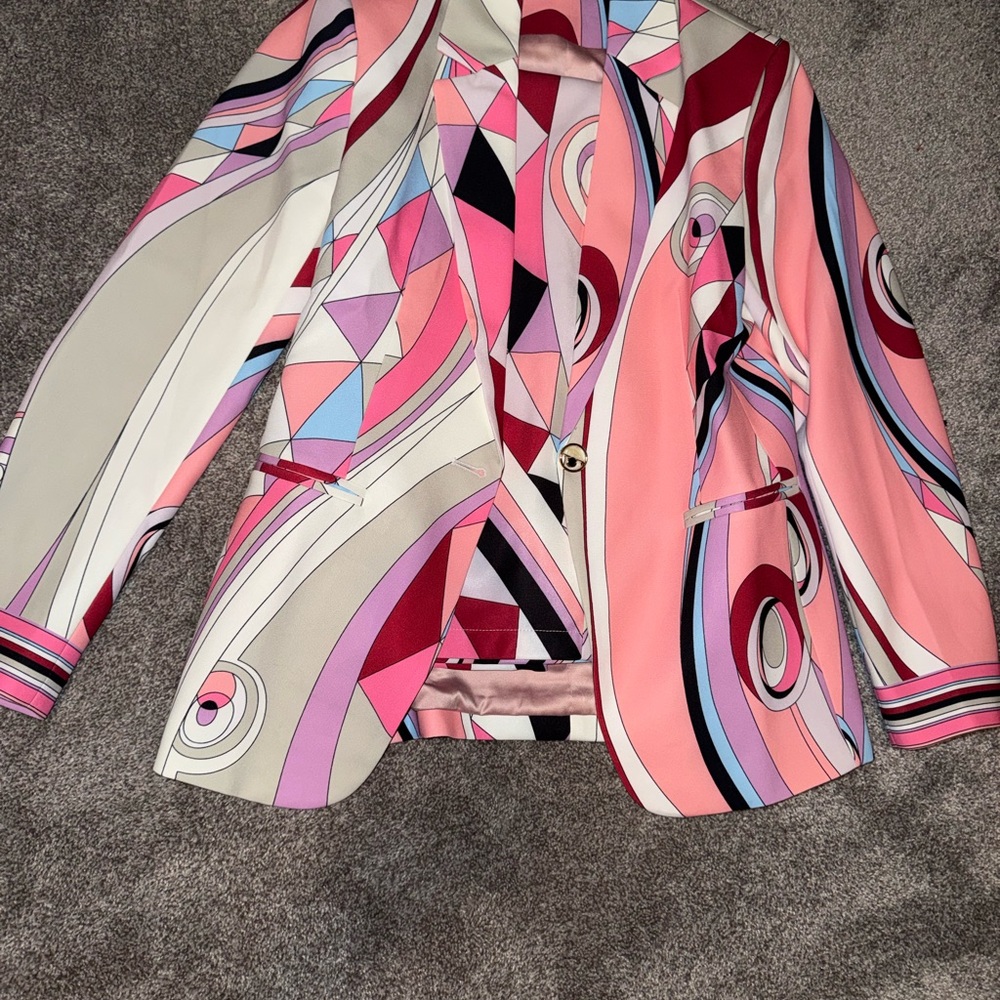 Colorful Geometric Women's Blazer and Pants